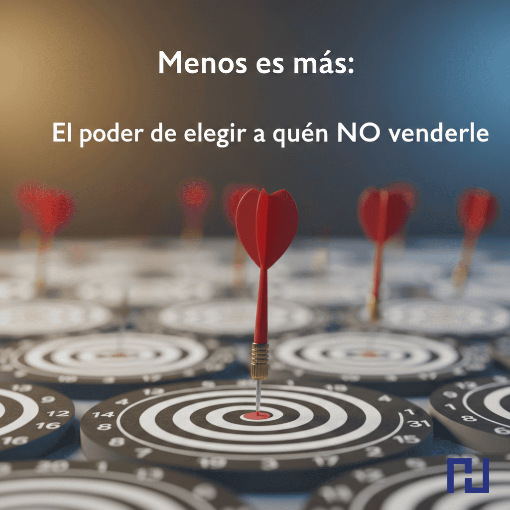 Dardo en el centro de una diana pequeña resaltada sobre otras dianas desenfocadas, concepto de segmentación en marketing.