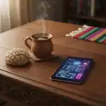 Dueño de Pyme en México analizando datos de transformación digital y automatización en su negocio.